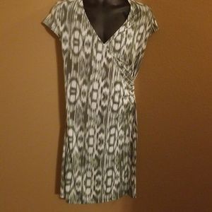 Mint green, gray and off white dress